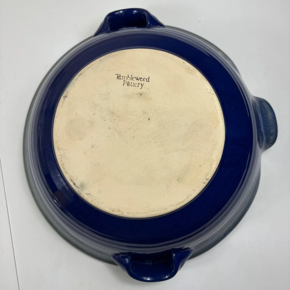 Tumbleweed Pottery Cobalt Blue Upright Chicken Roaster‎ Stoneware
